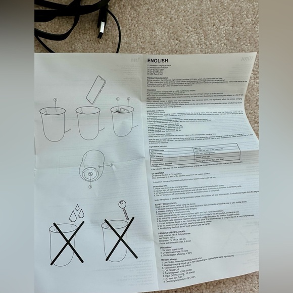 Lexon Oblio Phone Charger and Sanitizer - Picture 5 of 6